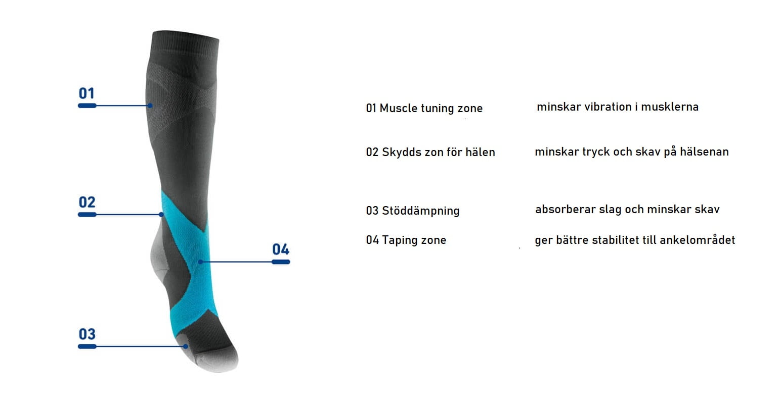 Compression sock Training Silver/Polar 20-30mmHg